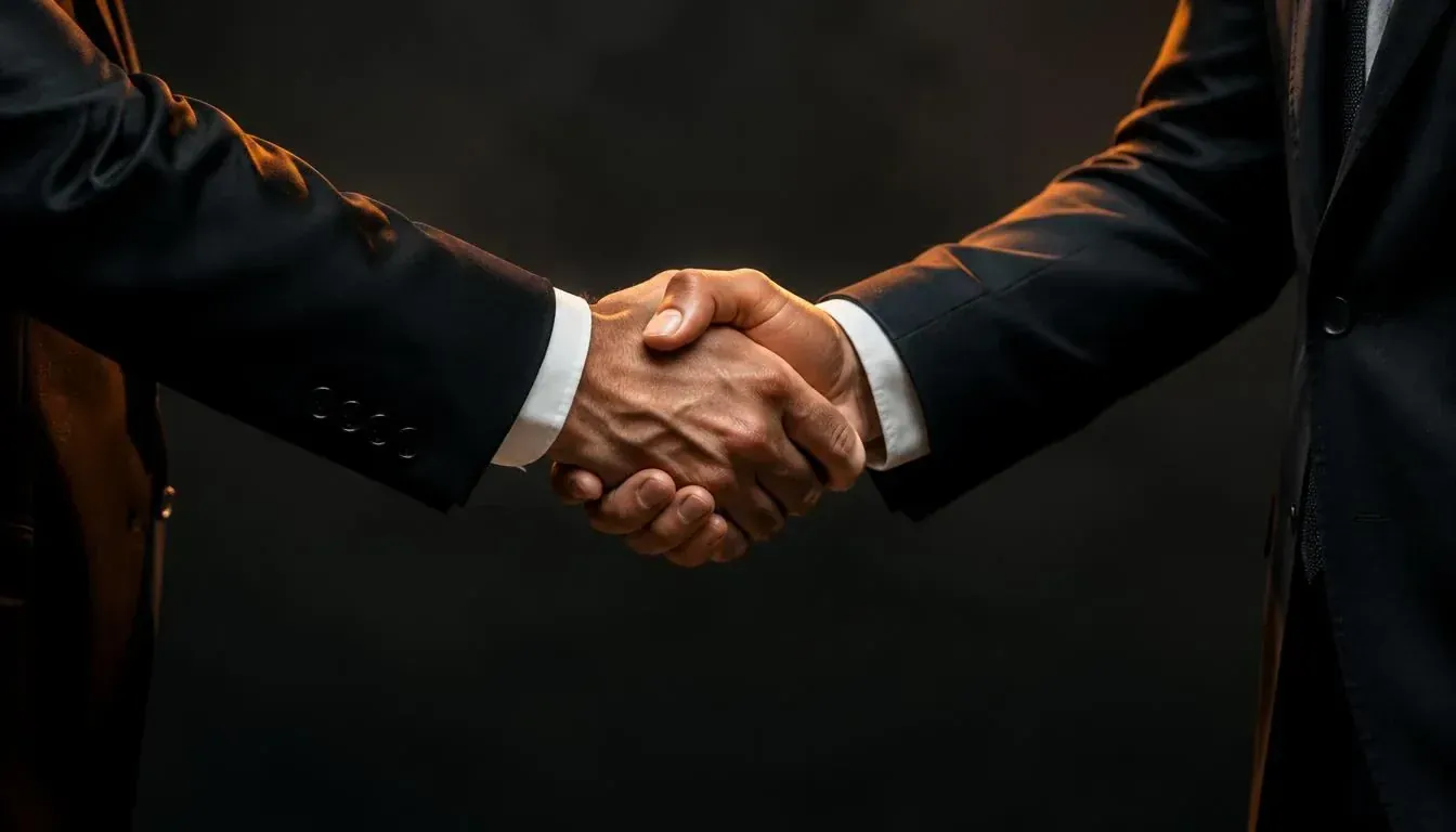 Business handshake — your growth, our commitment