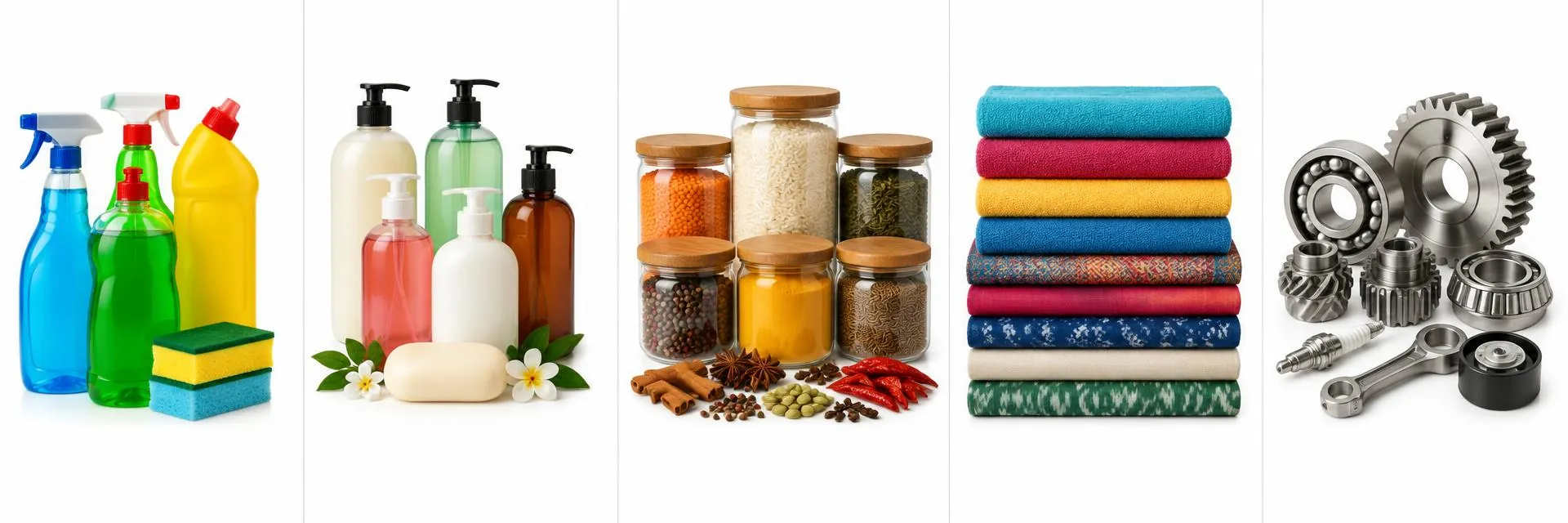Household spray bottles, dishwashing liquid and sponges